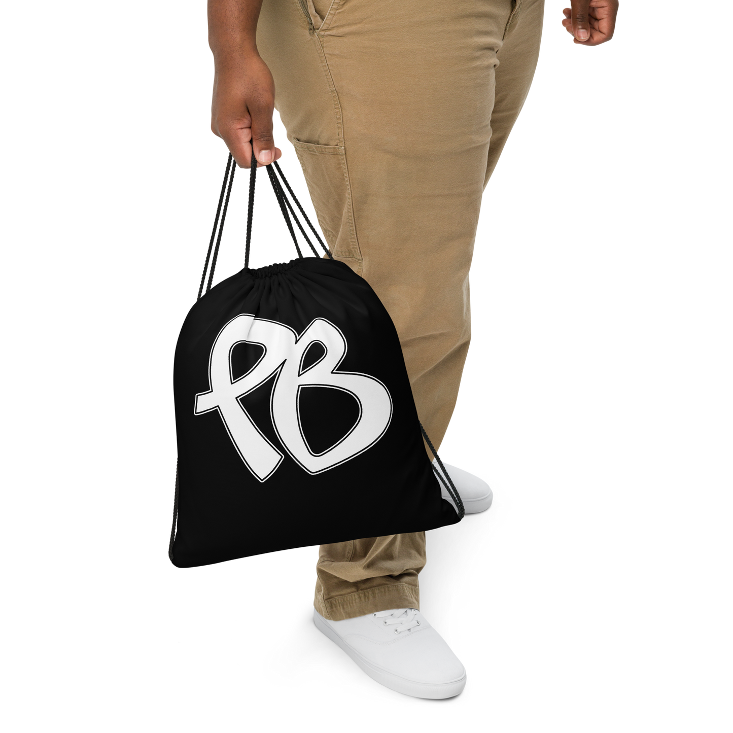 PuBoo Black Drawstring Bag