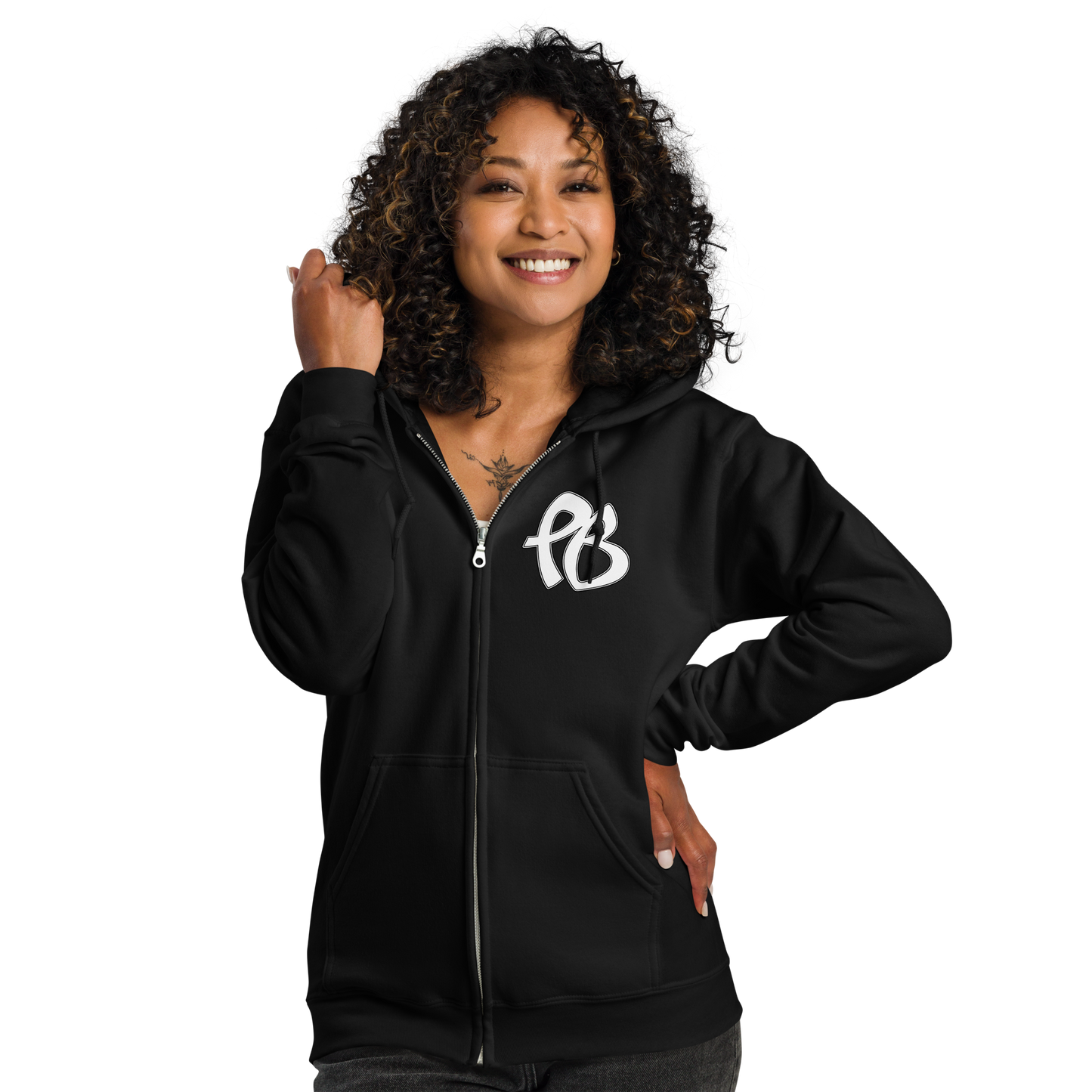 PuBoo Black Zip-Up Hoodie