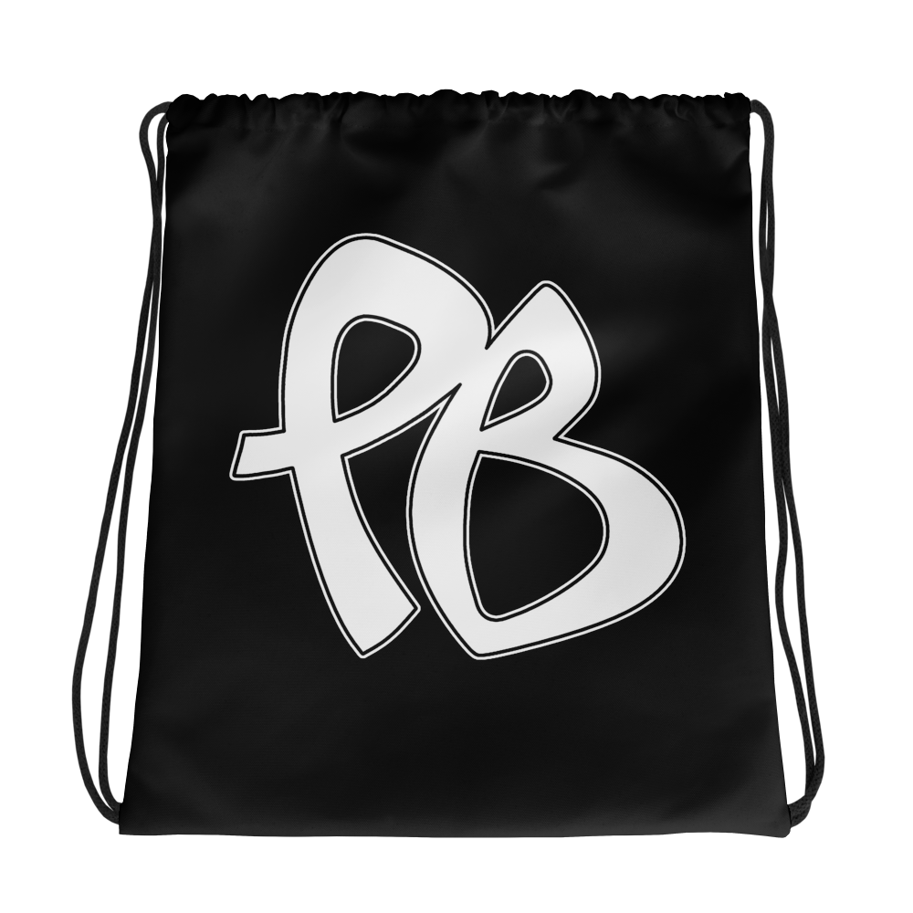 PuBoo Black Drawstring Bag