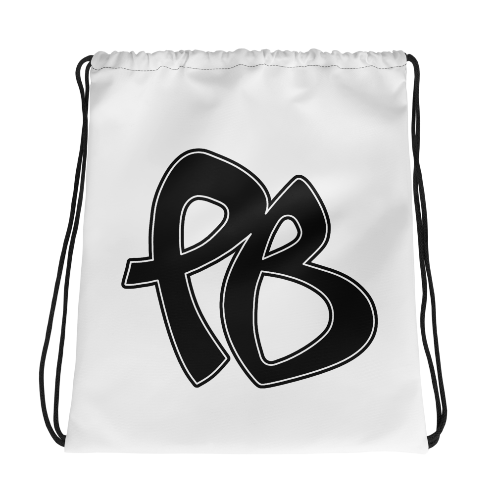 PuBoo White Drawstring Bag