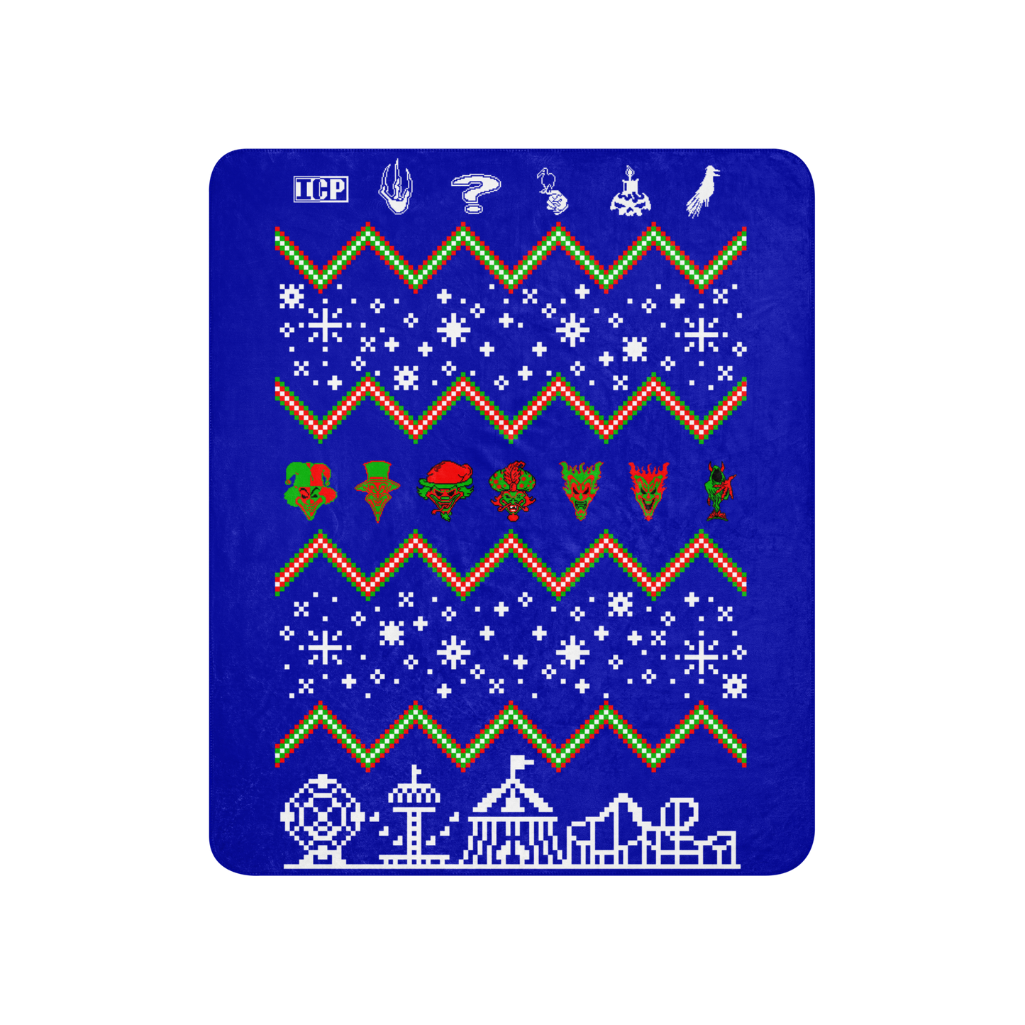 Jokers Card Holiday Pixel Sherpa blanket